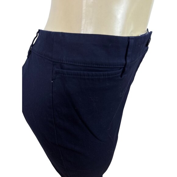 Talbots Womens Navy Cropped Capri Pants With Button Details Sz 10P - New - Picture 5 of 11